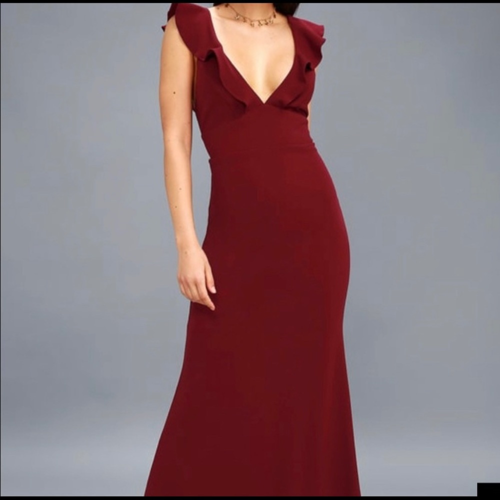 COPY - Lulus Perfect Opportunity Burgundy Dress XL